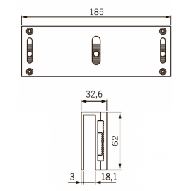 U-образный кронштейн UBG-10/12 для EMC 600 ALH Dorma