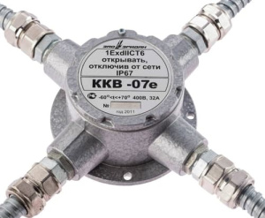 ККВ-07е-К (компл.01), ШТ1/2"+ШТ1/2"+ШТ1/2"+ШТ1/2" Коробка коммутационная взрывозащищенная Эридан