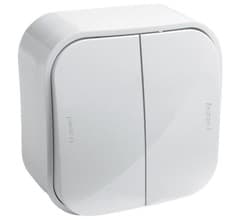 782206 Переключатель двухклавишный Белый Legrand Quteo