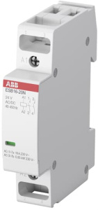 ABB Контактор ESB16-20N-01 модульный (16А АС-1, 2НО), катушка 24В AC/DC