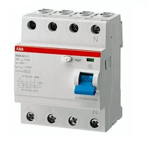 Выключатель дифференциального тока (УЗО) 4п 125А 300мА тип AC F204 ABB