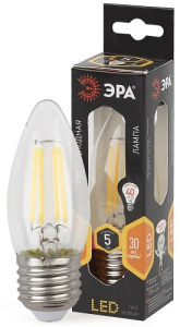 Лампа светодиодная F-LED Свеча B35-5W-827-E27 ЭРА